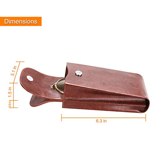 FINTIE Double Glasses Case with Carabiner Hook, Portable Vegan Leather ...