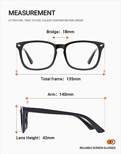 TIJN 3 Pack Blue Light Blocking Glasses Computer Gaming Clear Frame ...